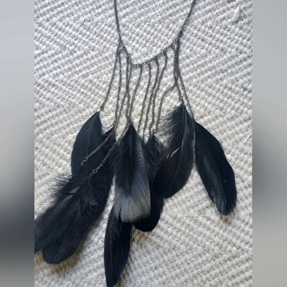 Black Feather Necklace